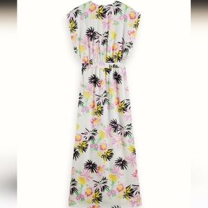 NEW Scotch & Soda dress multicolor v neck faux wrap maxi dress size 34 XS